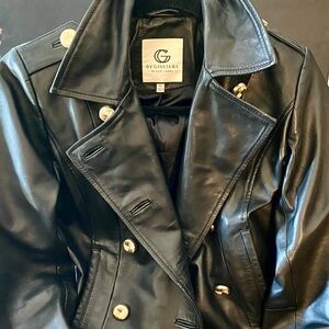 G by Giuliana “Black Label” lambskin leather moto Jacket